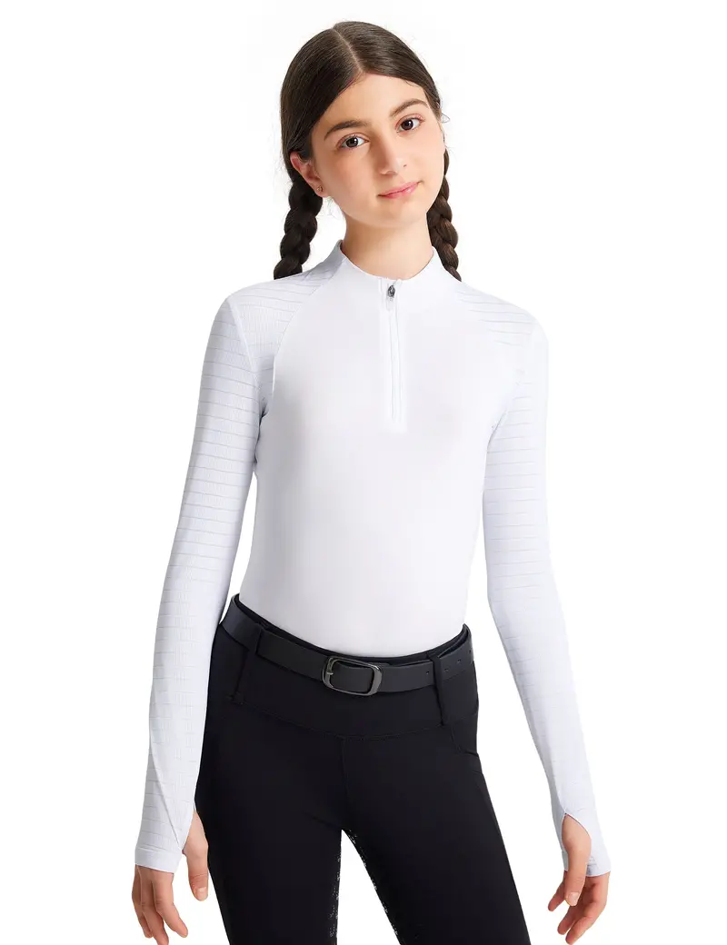 Girls’ Quick-Dry Long-Sleeve Equestrian Shirt