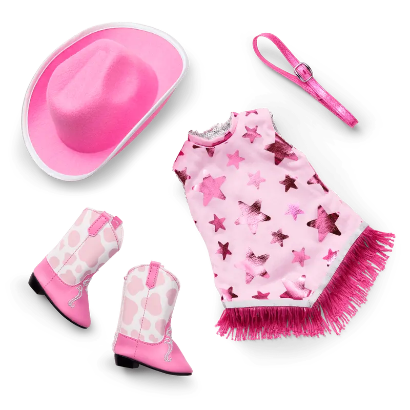 Glam Pink Cowgirl Outfit For 18-Inch Dolls 1