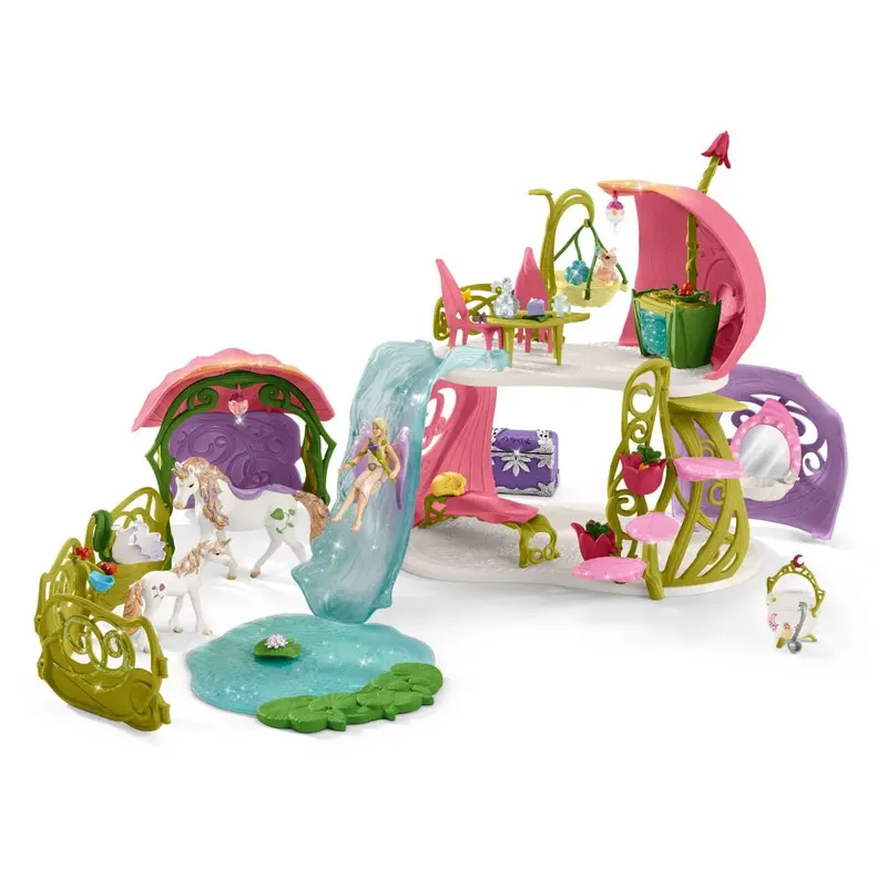 Glittering Flower House With Unicorns, Lake And Stable 1