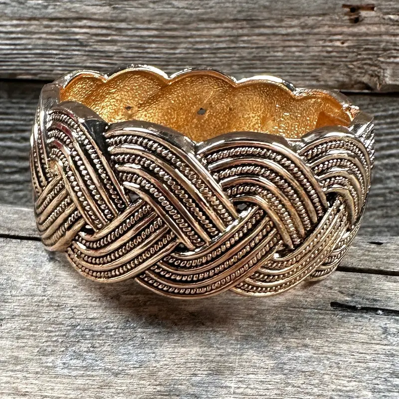 Gold Braided Fashion Cuff Xi139 1