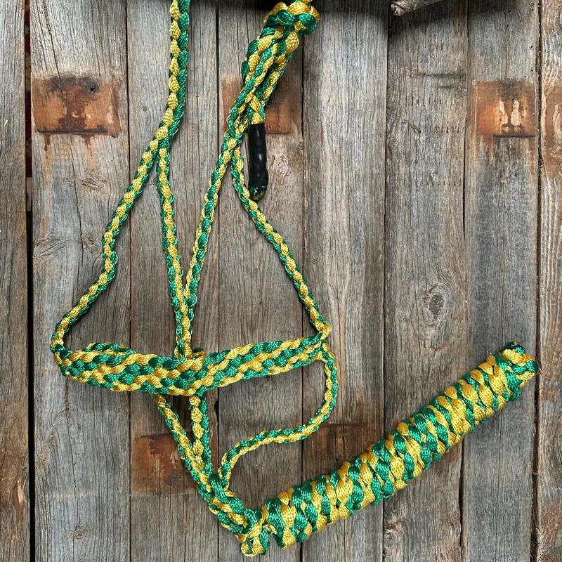 Green And Gold Mule Tape Halter 1
