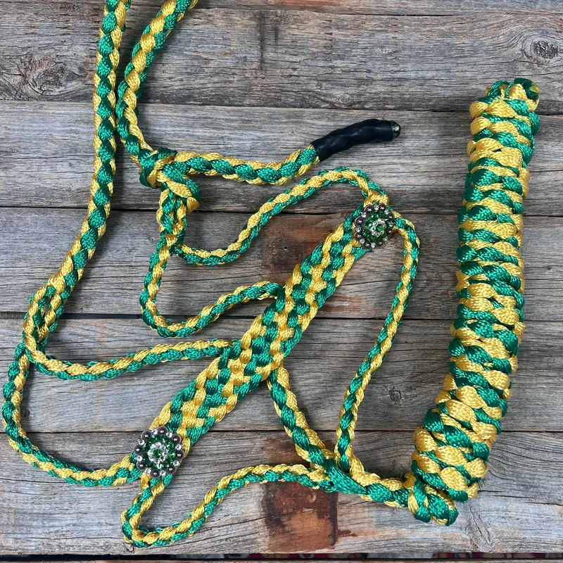 Green And Gold Mule Tape Halter - Fern And Clear #Mt236 1