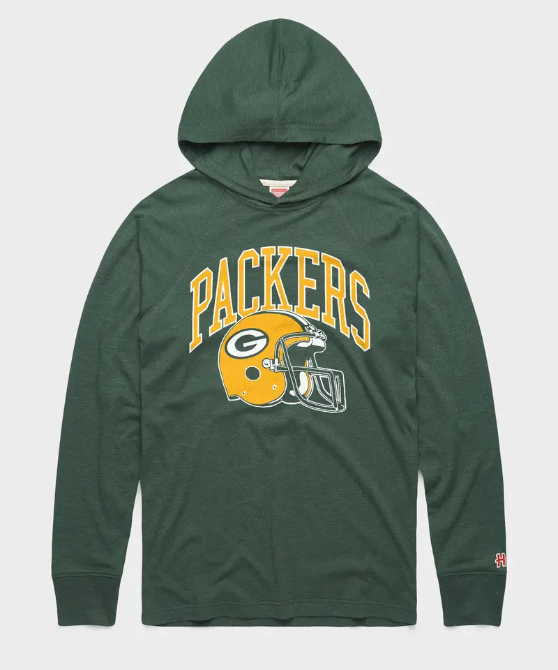 Green Bay Packers Helmet Lightweight Hoodie 1