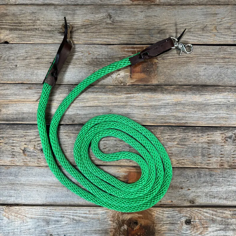 Green Nylon Barrel Racing Reins #Nr105 1