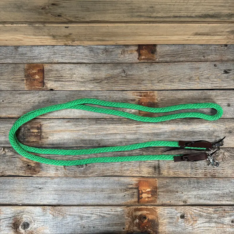 Green Nylon Barrel Racing Reins #Nr105 2