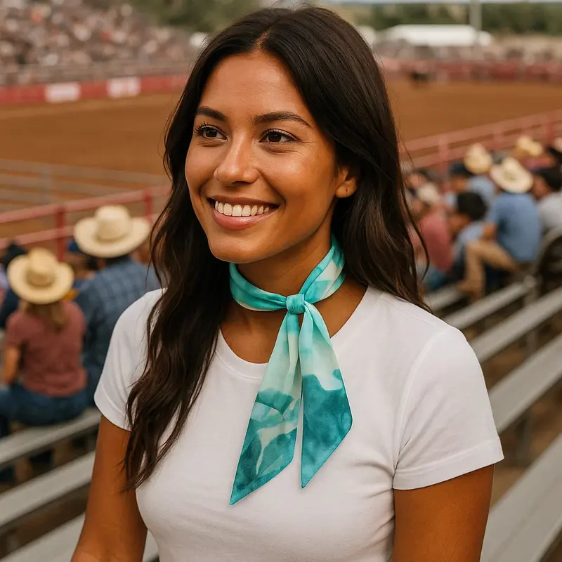 Green Western Skinny Mini Wild Rag Scarf / Cowgirl Necktie #Tw135 1
