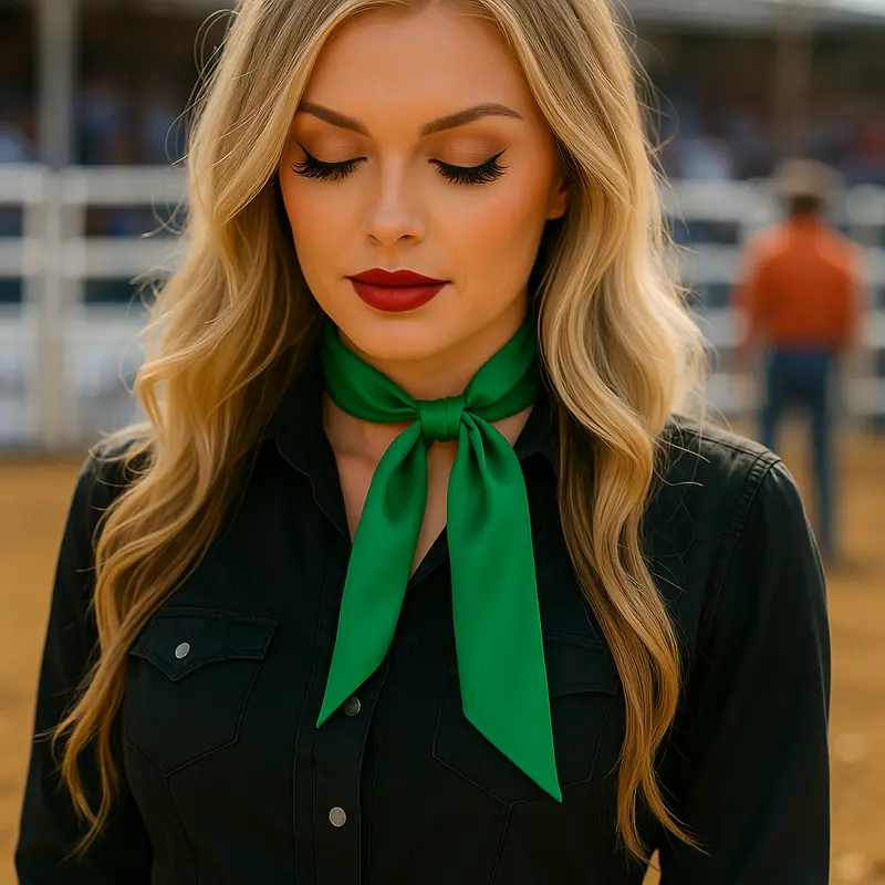 Green Western Skinny Mini Wild Rag Scarf / Cowgirl Necktie  #Tw310 1