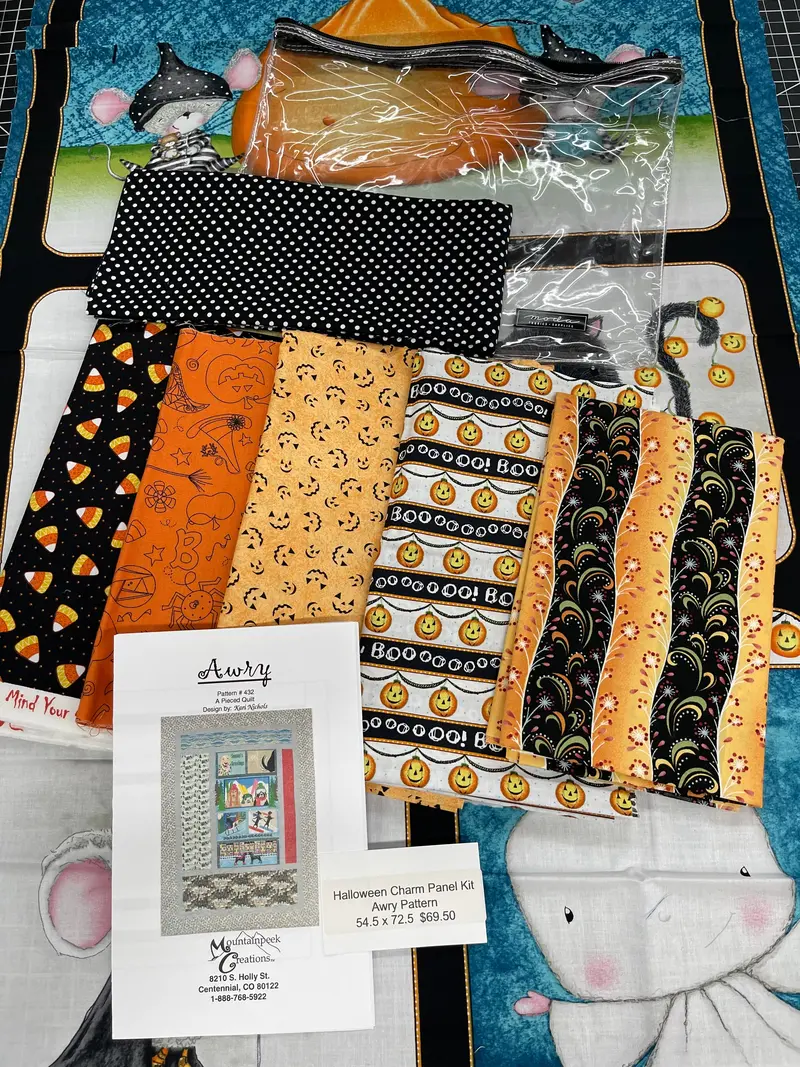 Halloween Charm Panel Kit / Awry Pattern, 54 X 72. 1