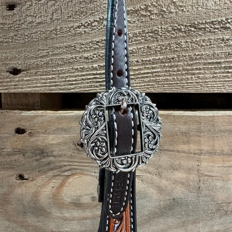 Hand Painted Floral Filigree Browband / One Ear - Breastcollar Tack Set #Bbbc646 5