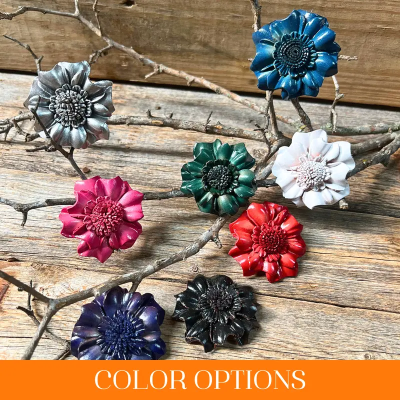 Hand Painted Leather Flowers - Carnations 1