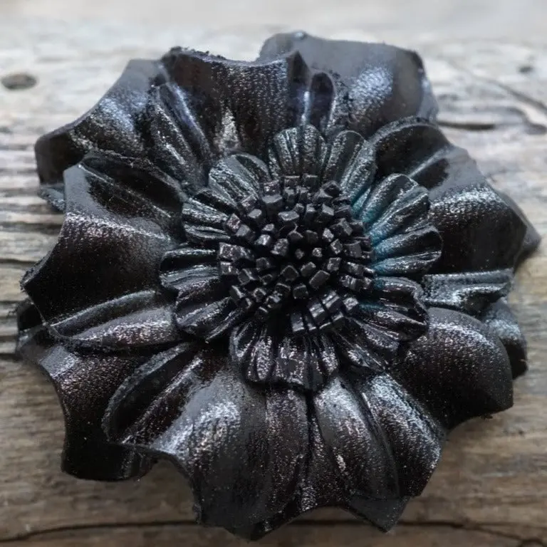 Hand Painted Leather Flowers - Carnations 6