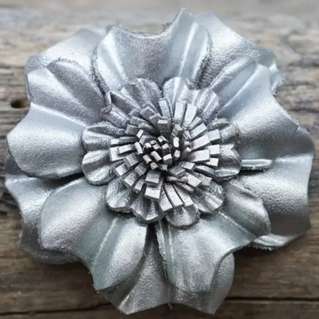 Hand Painted Leather Flowers - Carnations 7