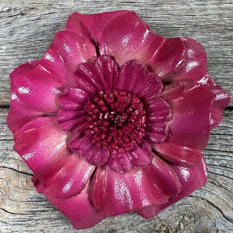 Hand Painted Leather Flowers - Carnations 8