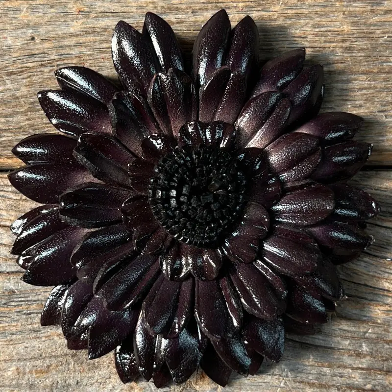 Hand Painted Leather Flowers - Daisies 4