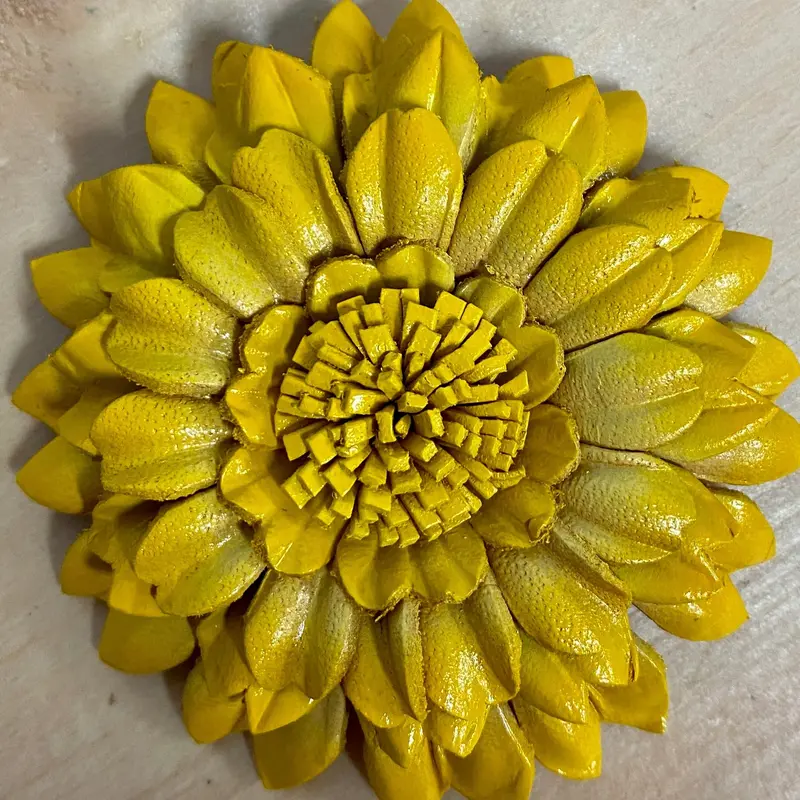 Hand Painted Leather Flowers - Daisies 5