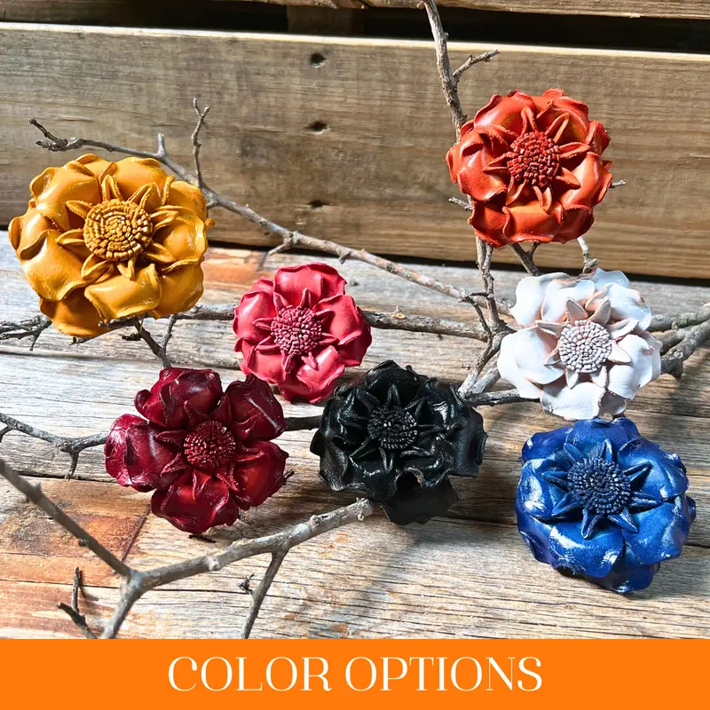 Hand Painted Leather Flowers - Gardenias 1
