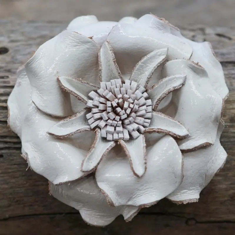 Hand Painted Leather Flowers - Gardenias 2