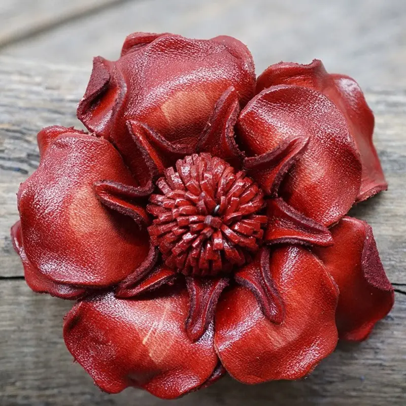 Hand Painted Leather Flowers - Gardenias 3
