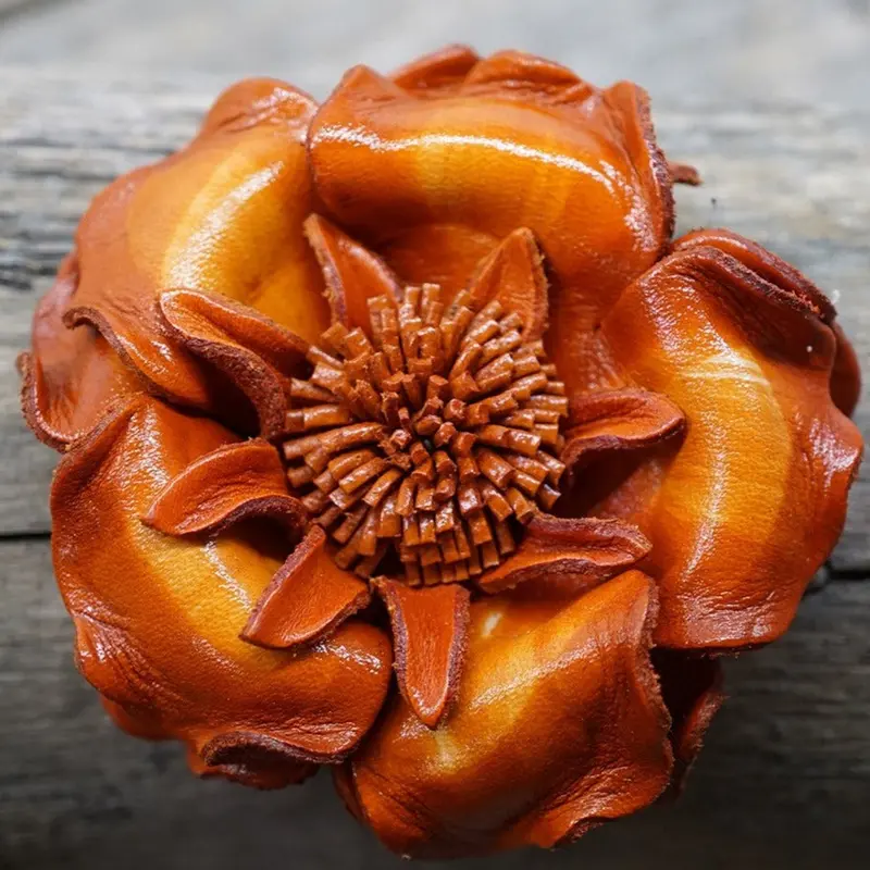 Hand Painted Leather Flowers - Gardenias 5