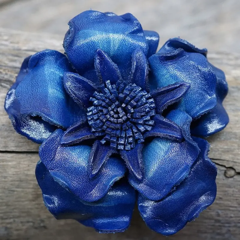 Hand Painted Leather Flowers - Gardenias 7