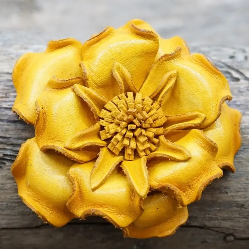Hand Painted Leather Flowers - Gardenias 7