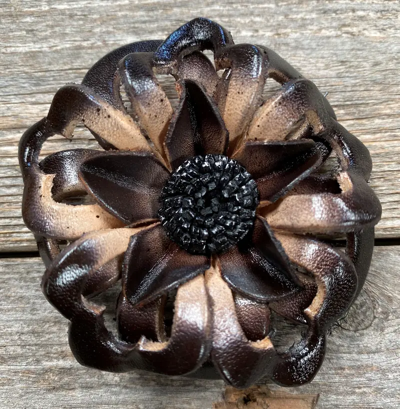 Hand Painted Leather Flowers - Lotus 4