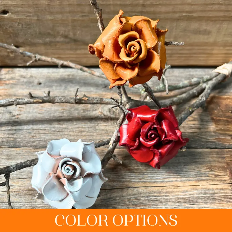 Hand Painted Leather Flowers - Roses 1