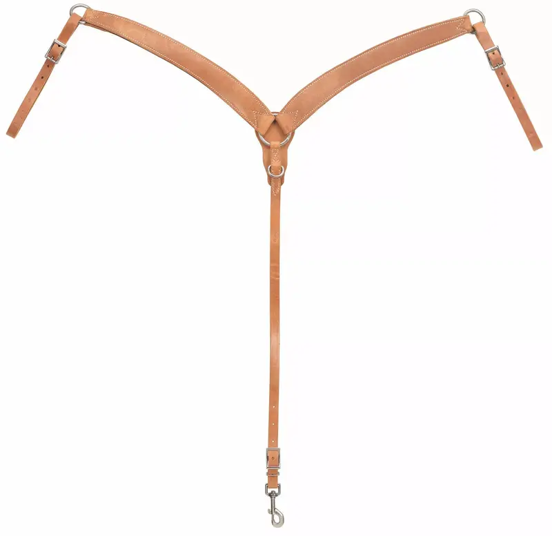 Harness Leather Contoured Ring-In-Center Breast Collar 1