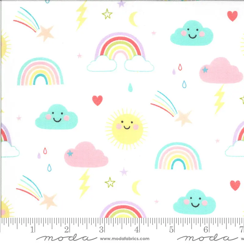 Hello Sunshine Rainbows White 35350 11 Moda 1