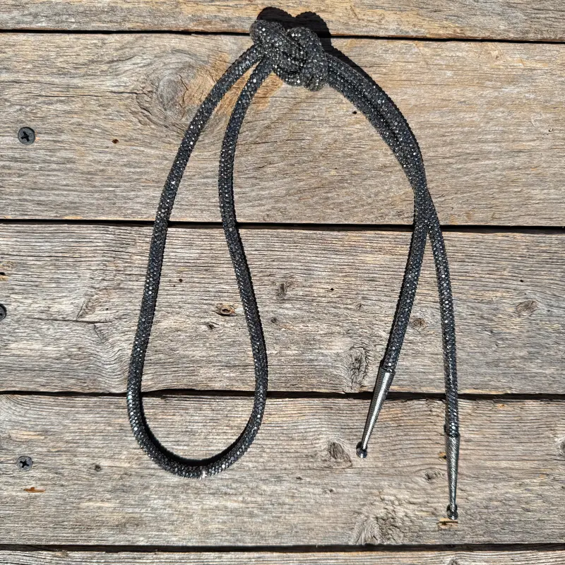 Hematite Rhinestone Western Bolo Tie #Bt113 1