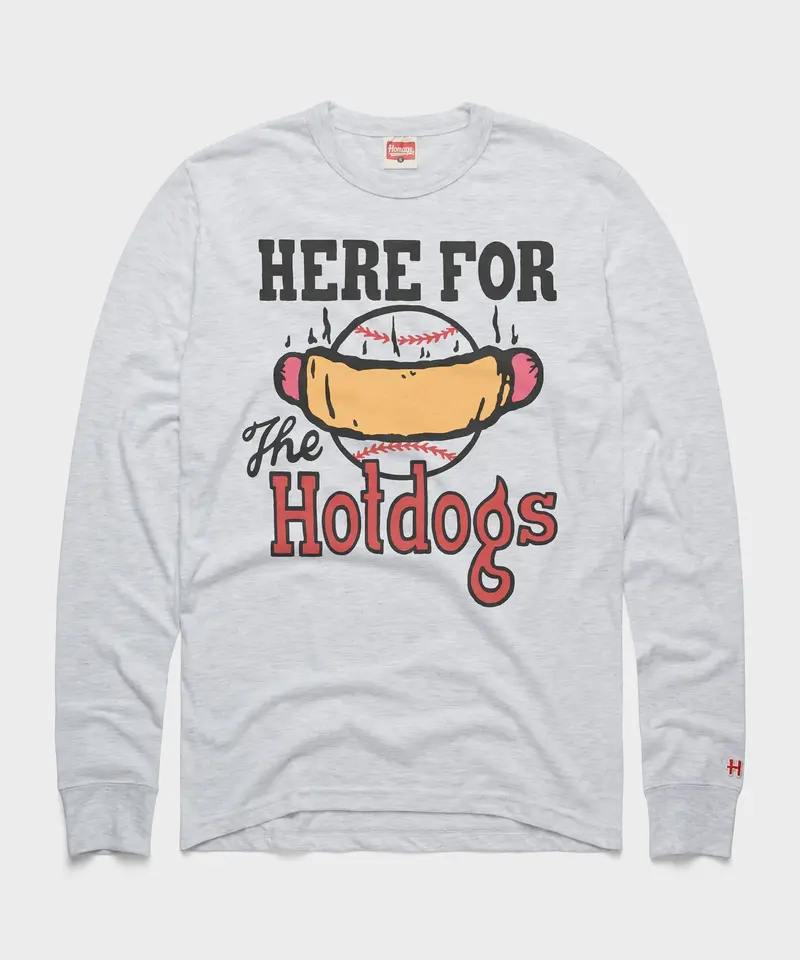 Here For The Hotdogs Long Sleeve Tee 1