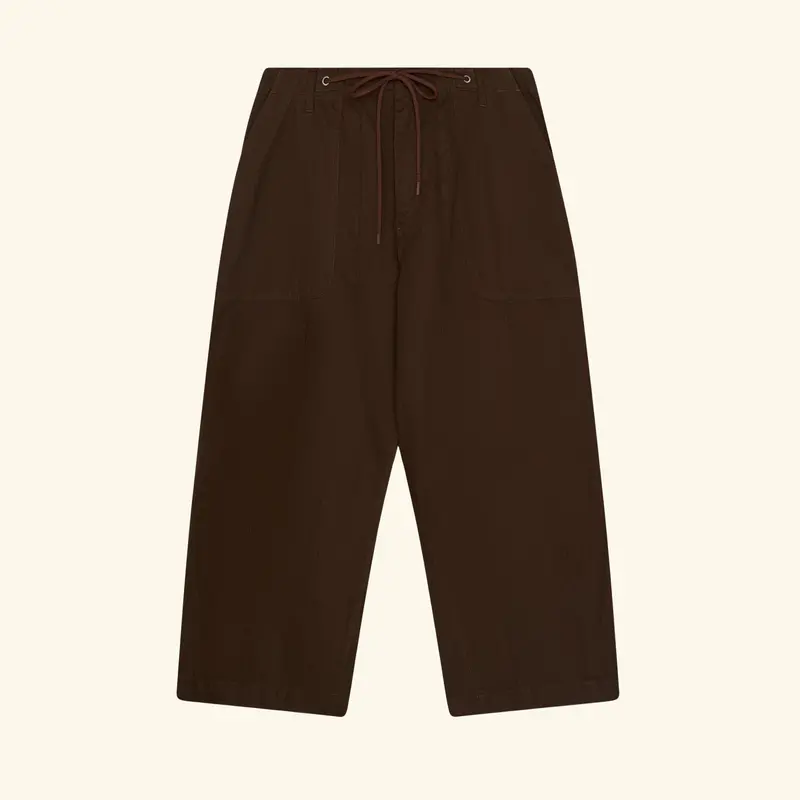 Herringbone Parachute Pants (Brown) 1