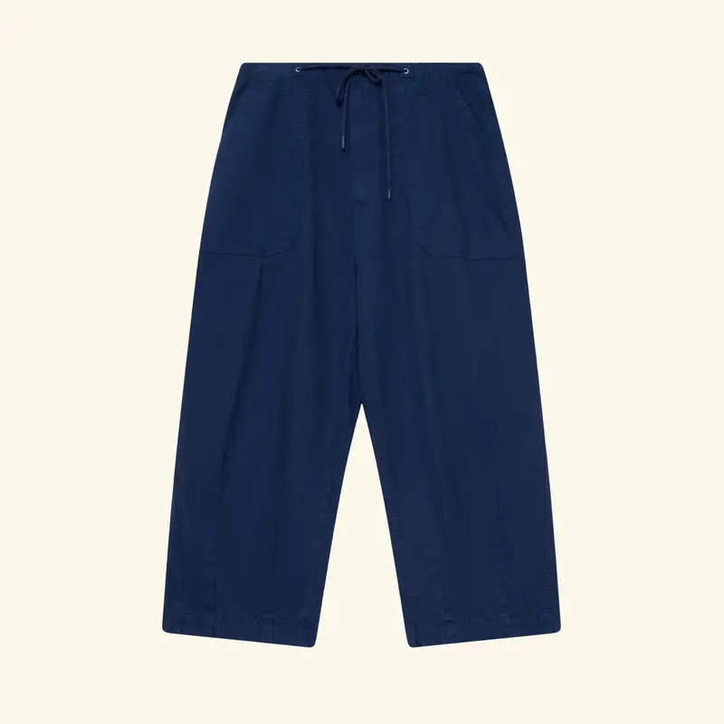Herringbone Parachute Pants (Navy) 1