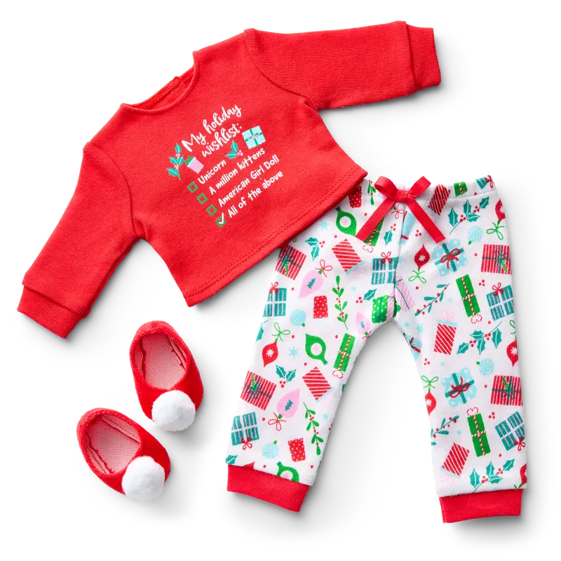 Holiday Wish List Pjs For 18-Inch Dolls 1