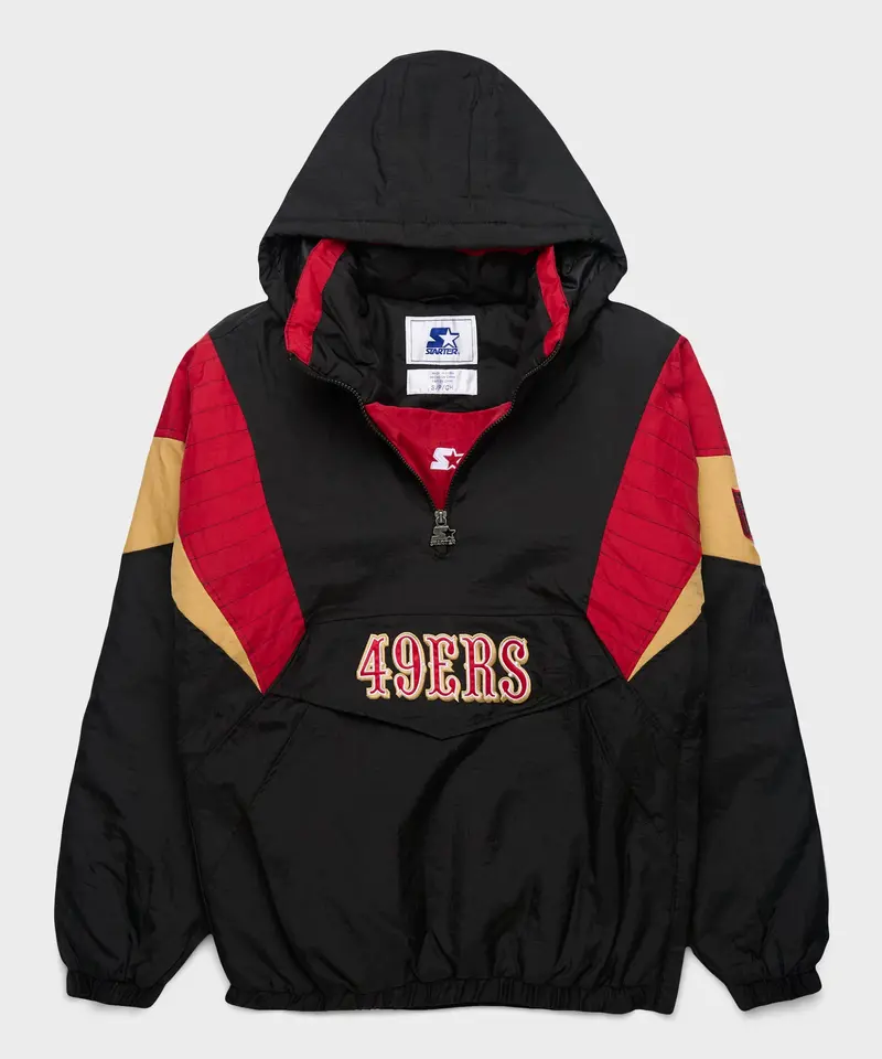 Homage X Starter 49Ers Blackout Breakaway Pullover Jacket 1