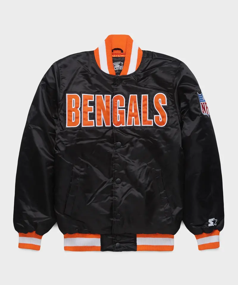 Homage X Starter Bengals Blackout Satin Jacket 1