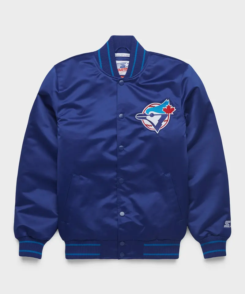 Homage X Starter Blue Jays Heavyweight Satin Jacket 1