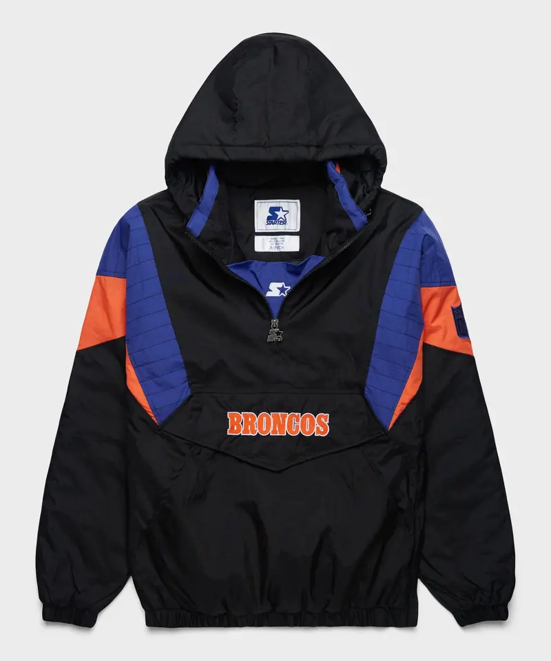 Homage X Starter Broncos Blackout Breakaway Pullover Jacket 1