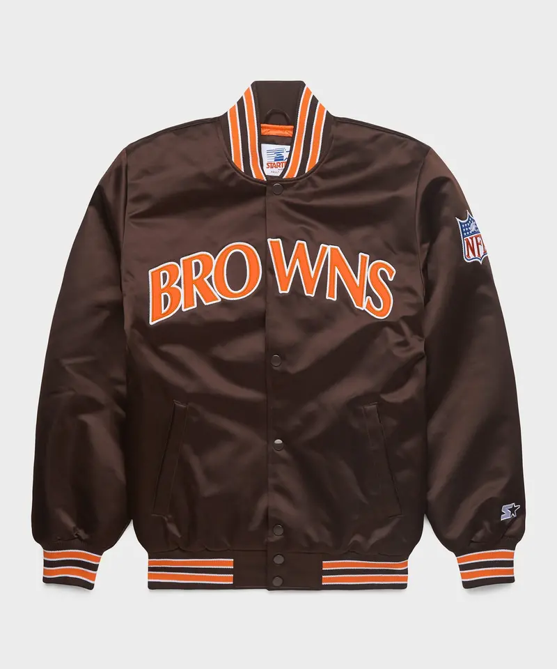Homage X Starter Browns Arch Heavyweight Satin Jacket 1