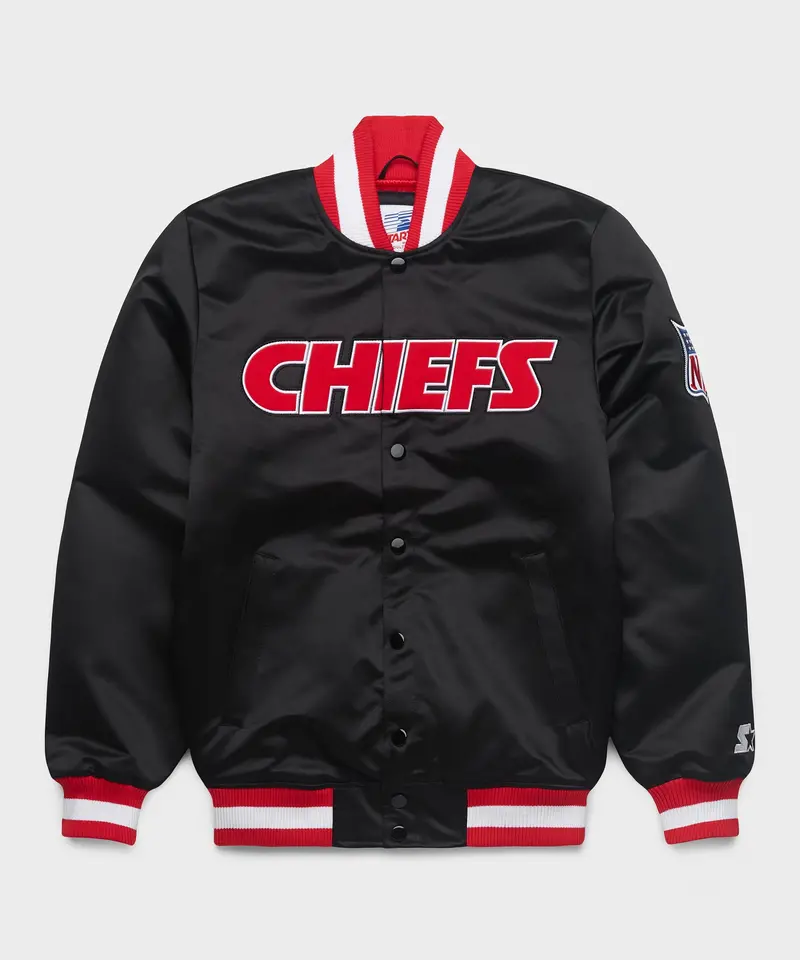 Homage X Starter Chiefs Blackout Heavyweight Satin Jacket 1