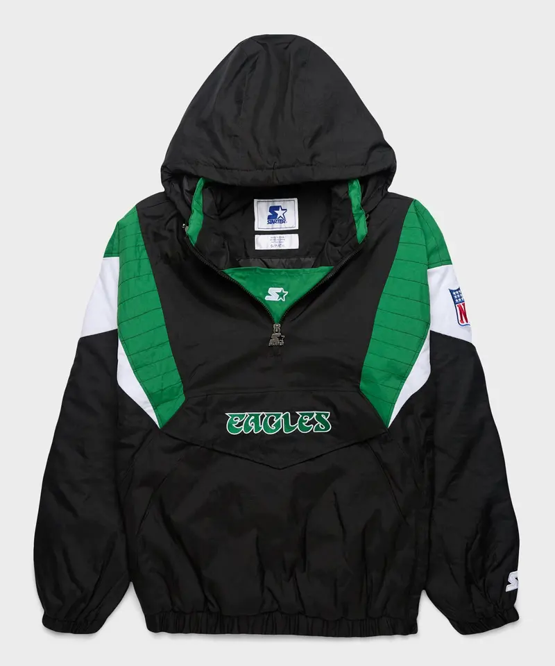 Homage X Starter Eagles Blackout Breakaway Pullover Jacket 1
