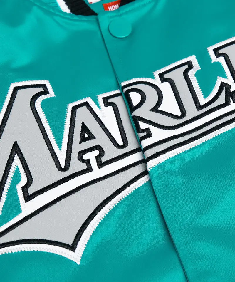 Homage X Starter Marlins Heavyweight Satin Jacket 4