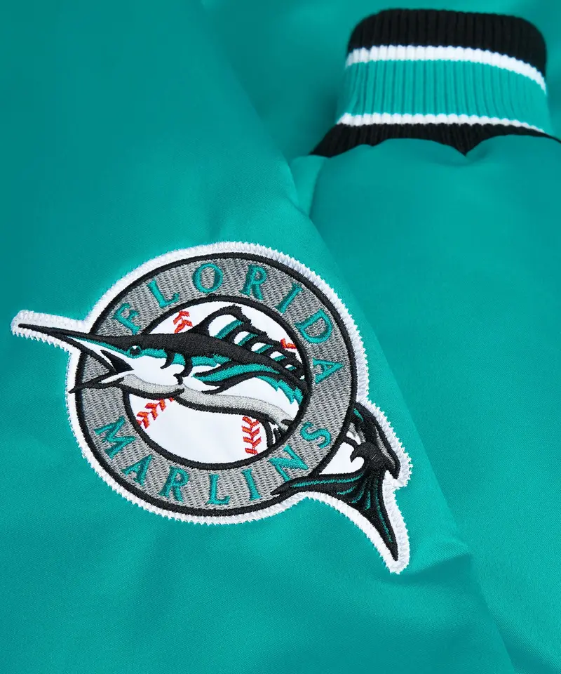Homage X Starter Marlins Heavyweight Satin Jacket 6