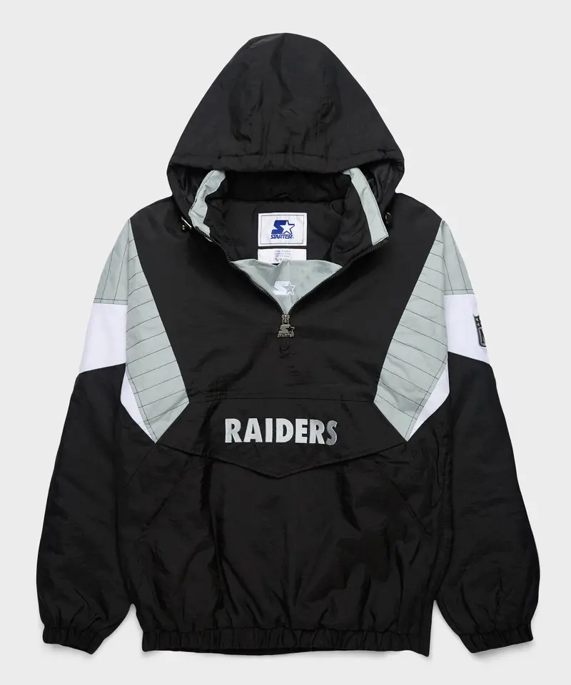 Homage X Starter Raiders Blackout Breakaway Pullover Jacket 1