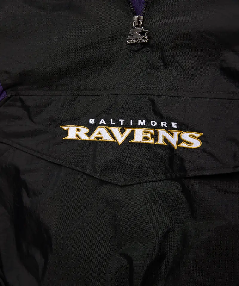 Homage X Starter Ravens Blackout Breakaway Pullover Jacket 3