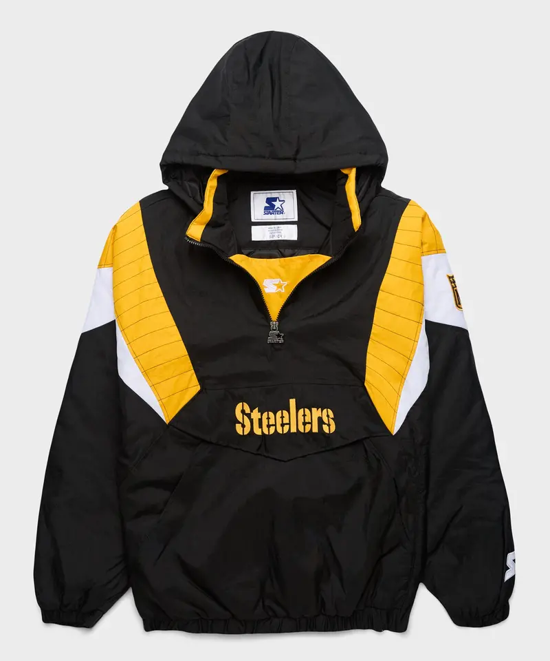Homage X Starter Steelers Blackout Breakaway Pullover Jacket 1