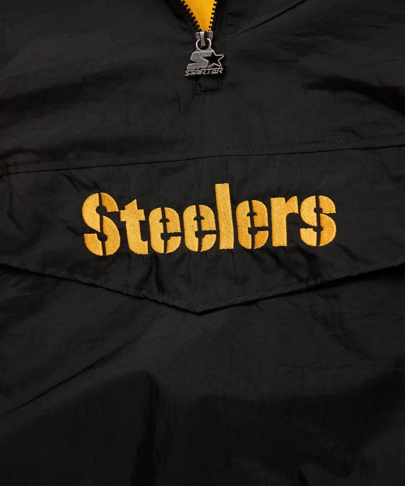Homage X Starter Steelers Blackout Breakaway Pullover Jacket 4
