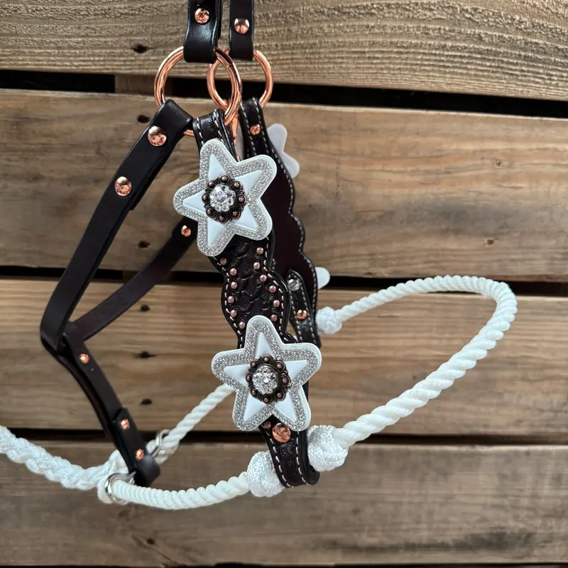 Honeycomb Tooled Lariat & Leather Combo Halter #Lh120 2