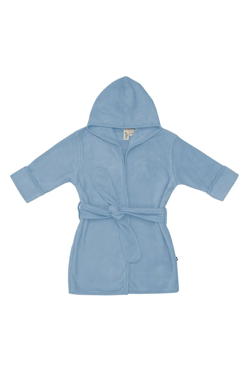 Hooded Bath Robe In Slate 1