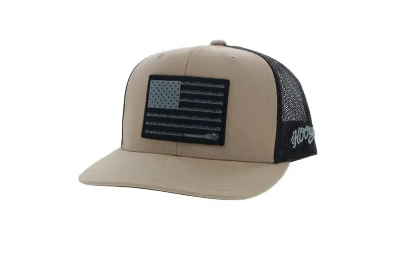 Hooey Liberty Roper Tan/Black 6 Panel Flat Brim 1